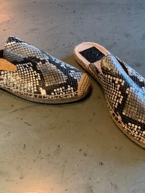 Tory Burch Max Espadrille Woman’s Slide Mule Flat Shoes Snake